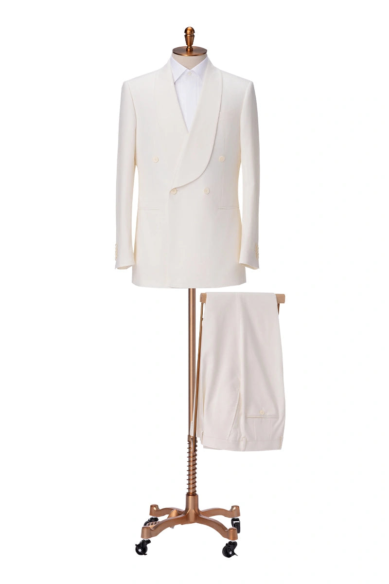 Marzotto White Double Breasted Tuxedo Made to Measure
