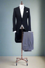 Men's Blue/ Gray Morning Suit Made to Measure