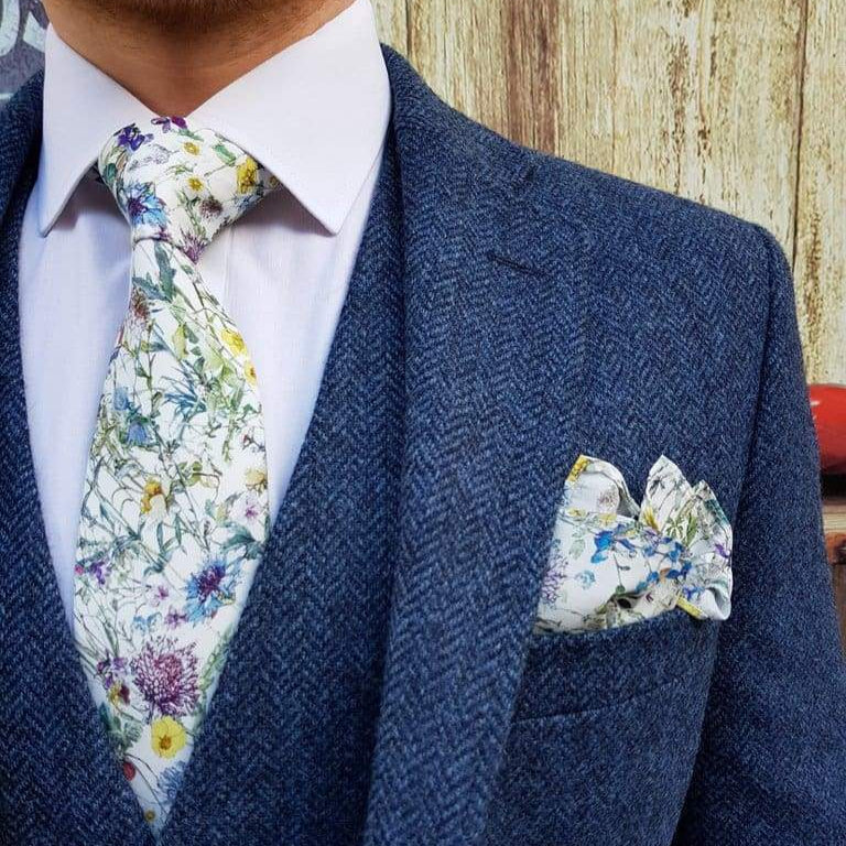 Abraham Moon Blue Tweed Suit