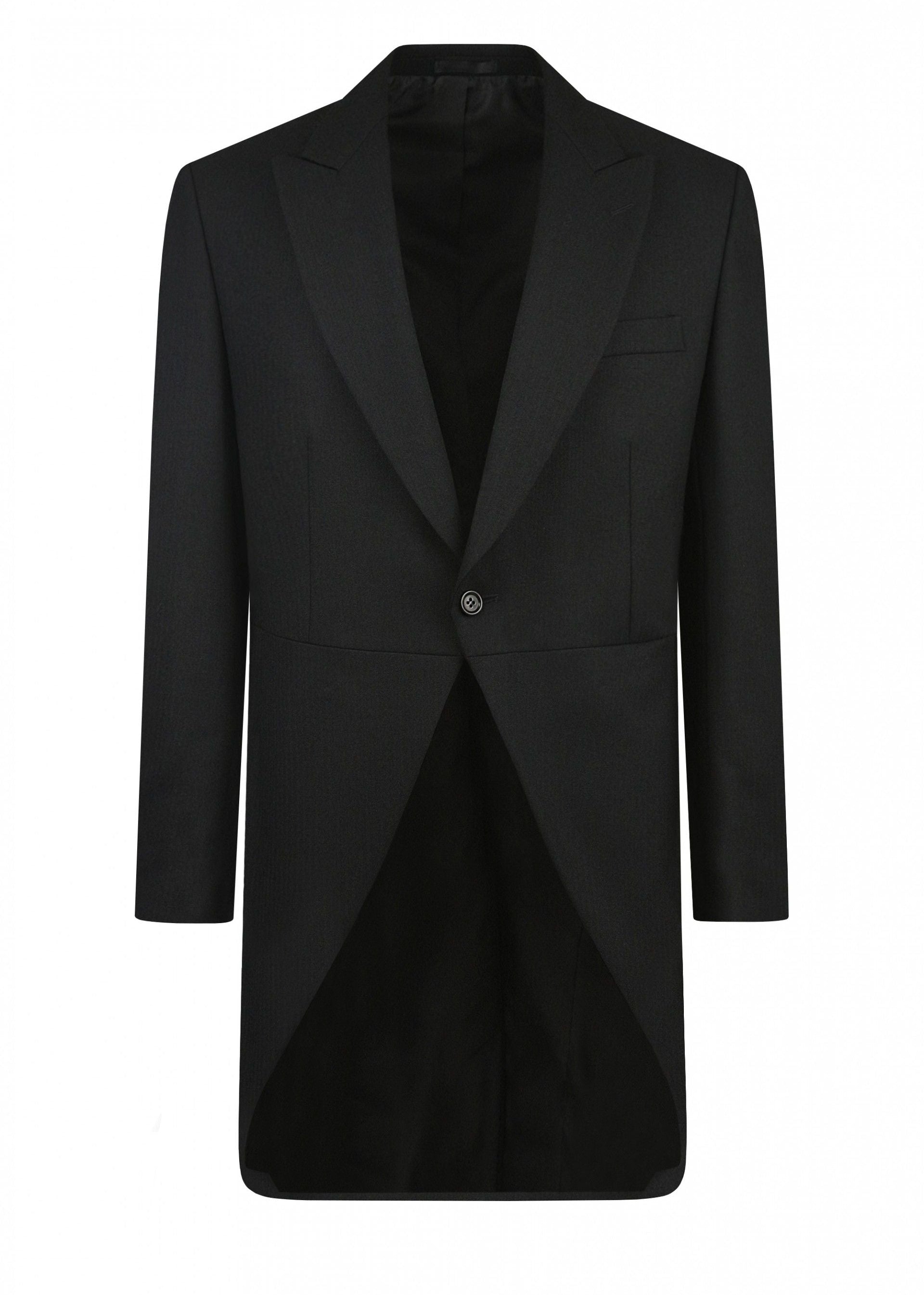 Alfred Brown Classic Black Herringbone Morning Coat