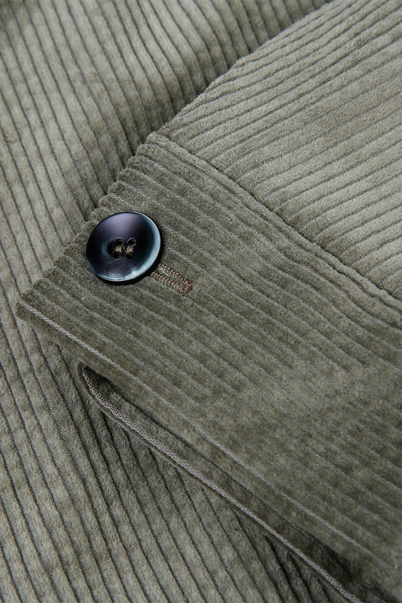 Men's Army Green Cotton Casual Jacket Made to Measure