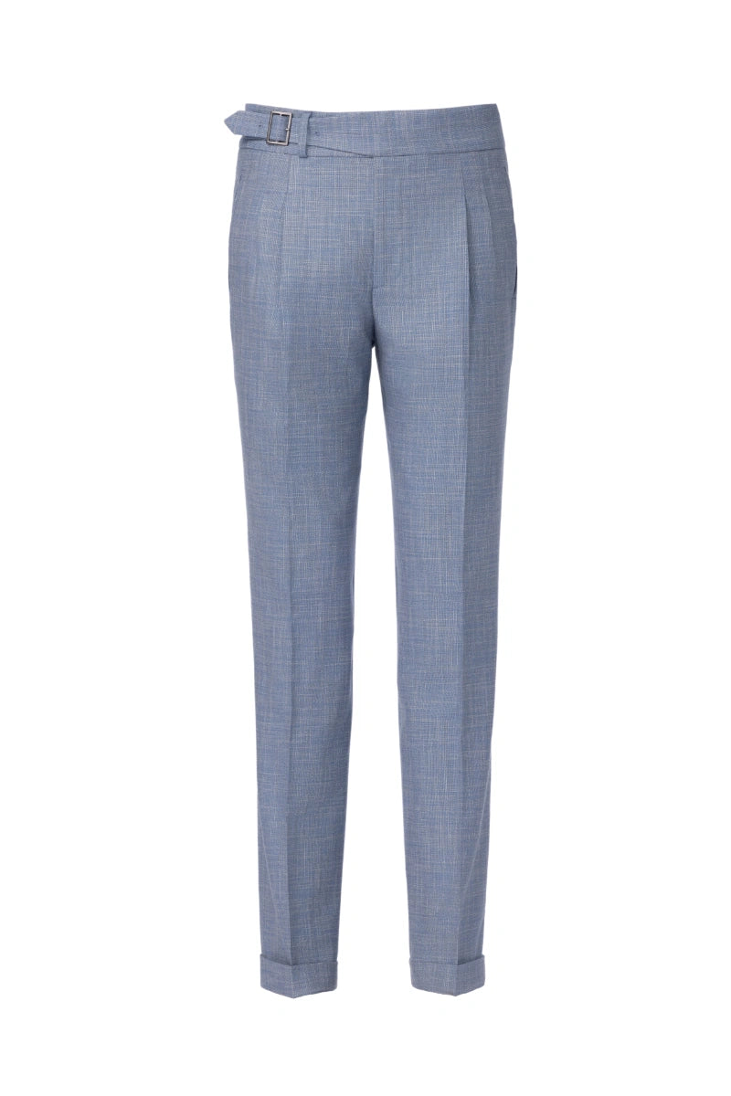 Men's Blue Bamboo & Linen Mix Suit Made to Measure