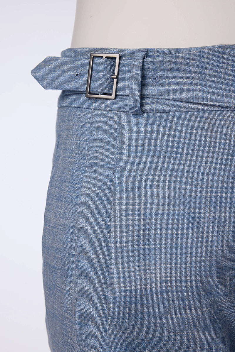 Men's Blue Bamboo & Linen Mix Suit Made to Measure