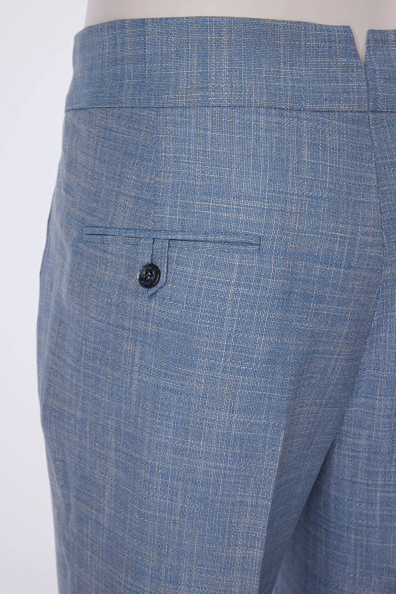 Men's Blue Bamboo & Linen Mix Suit Made to Measure