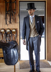 Zignone Barathea Wool Plain Black Morning Coat