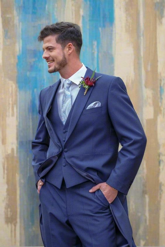Vitale Barberis Canonico Wool Mohair French Navy Morning Coat