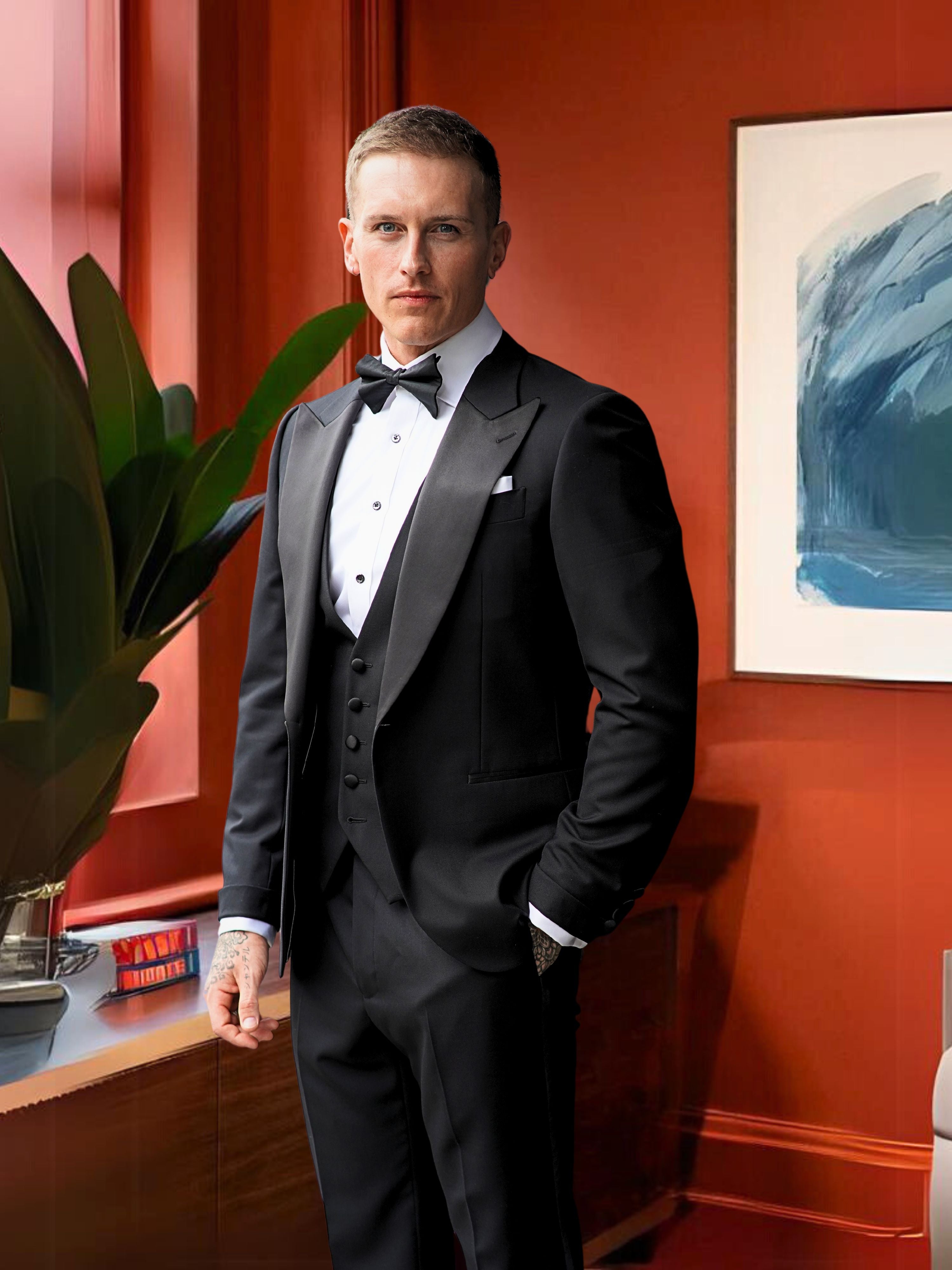 Men's Black Tie Tuxedo Made to Measure