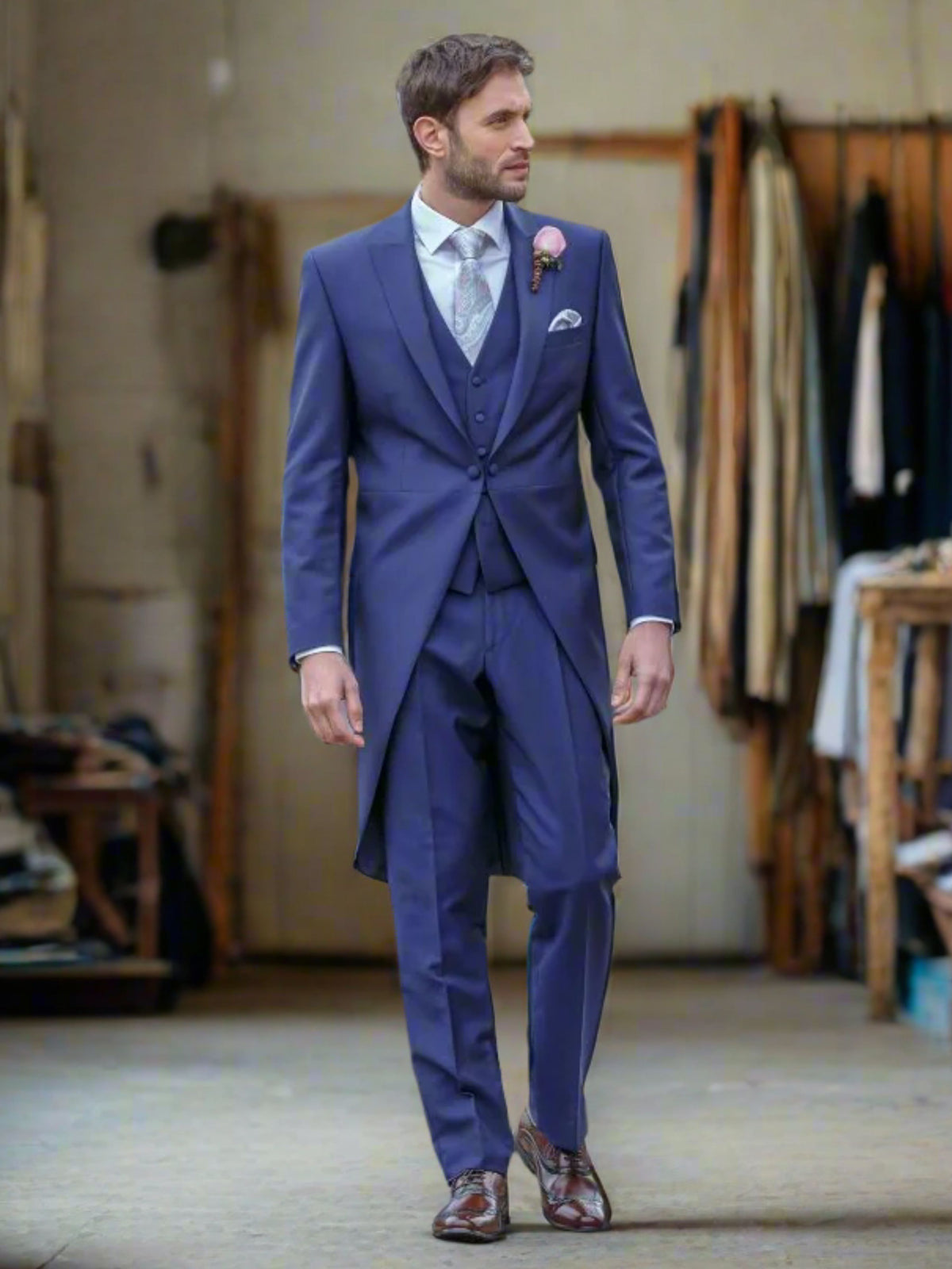 Vitale Barberis Canonico Wool Mohair French Navy Morning Coat