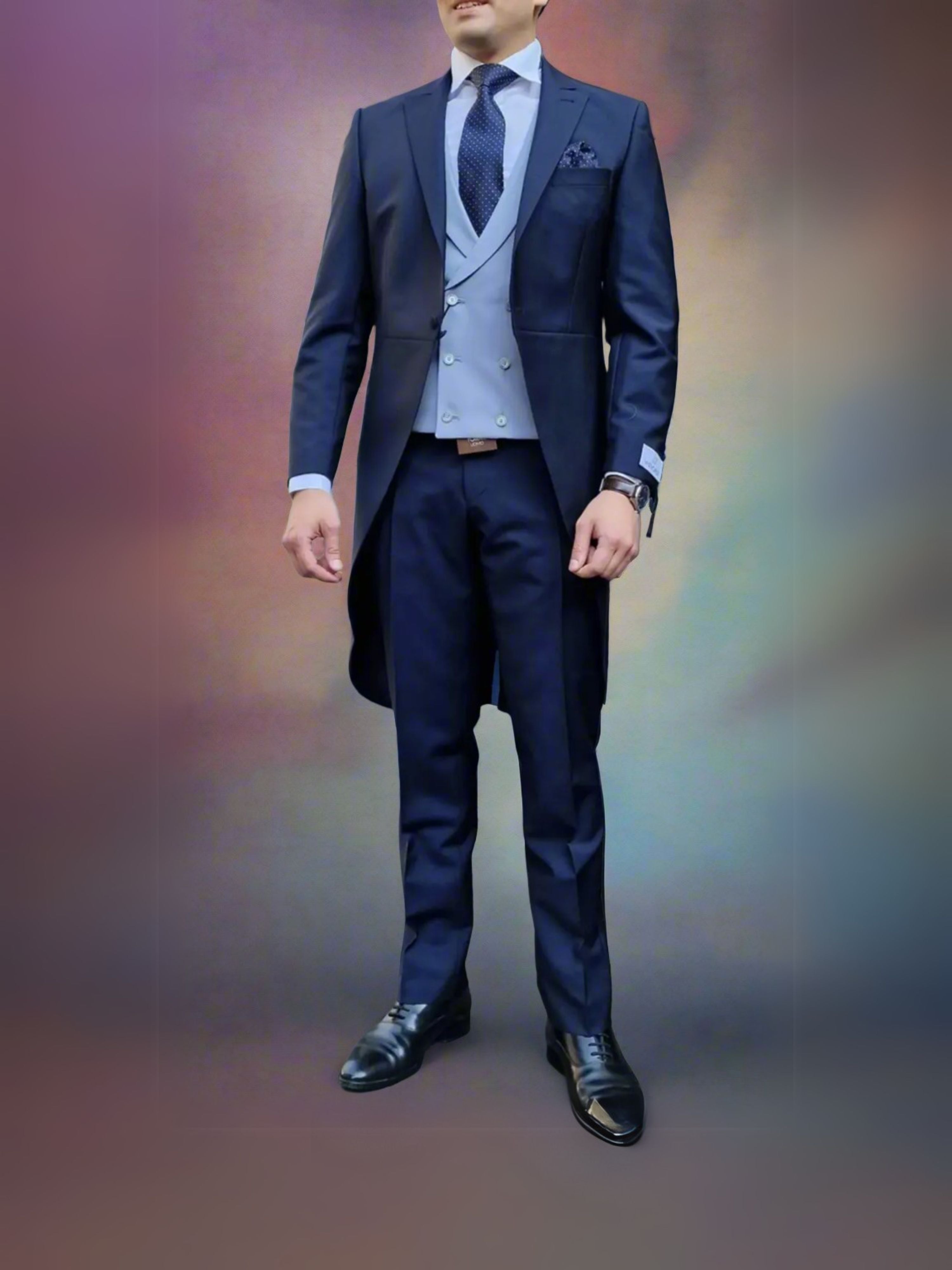 Vitale Barberis Canonico Wool Mohair Navy Morning Coat