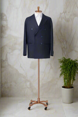 Men's Black Double Breasted Linen Jacket and Khaki Trouser Made to Measure