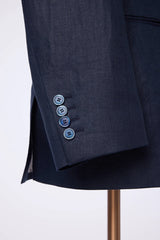 Men's Black Double Breasted Linen Jacket and Khaki Trouser Made to Measure