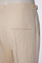 Men's Black Double Breasted Linen Jacket and Khaki Trouser Made to Measure