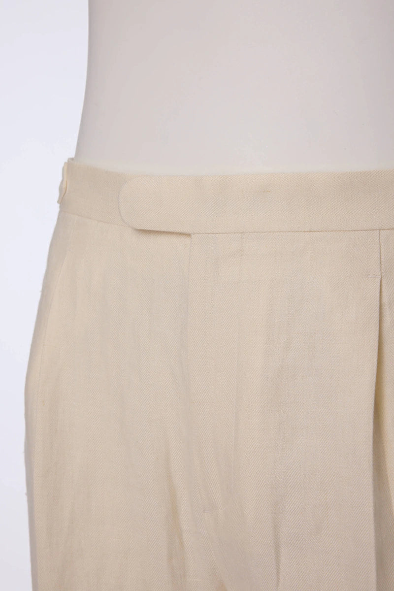Men's Black Double Breasted Linen Jacket and Khaki Trouser Made to Measure