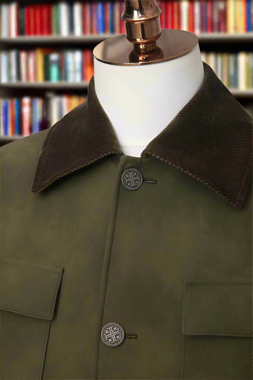 Men's Blackish Green Leather Jacket Made to Measure