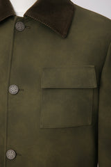 Men's Blackish Green Leather Jacket Made to Measure
