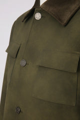Men's Blackish Green Leather Jacket Made to Measure
