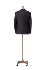 Men's Black Double Breasted Jacket and White Pants Made to Measure