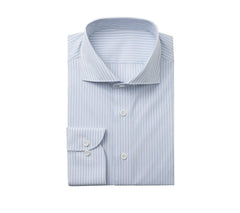 Men's Blue Color Light Striped Pattern Shirt Made to Measure