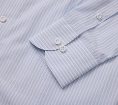 Men's Blue Color Light Striped Pattern Shirt Made to Measure