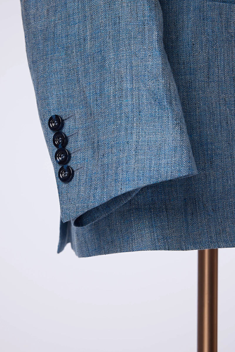 Men's Blue Grey Suit Made to Measure