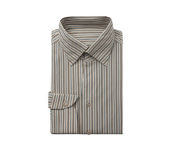 Men's Grey with Blue Striped Shirt Made to Measure