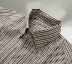 Men's Grey with Blue Striped Shirt Made to Measure