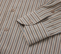Men's Grey with Blue Striped Shirt Made to Measure