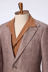 Men's Brown Linen Jacket and Fashion Shirt Made to Measure