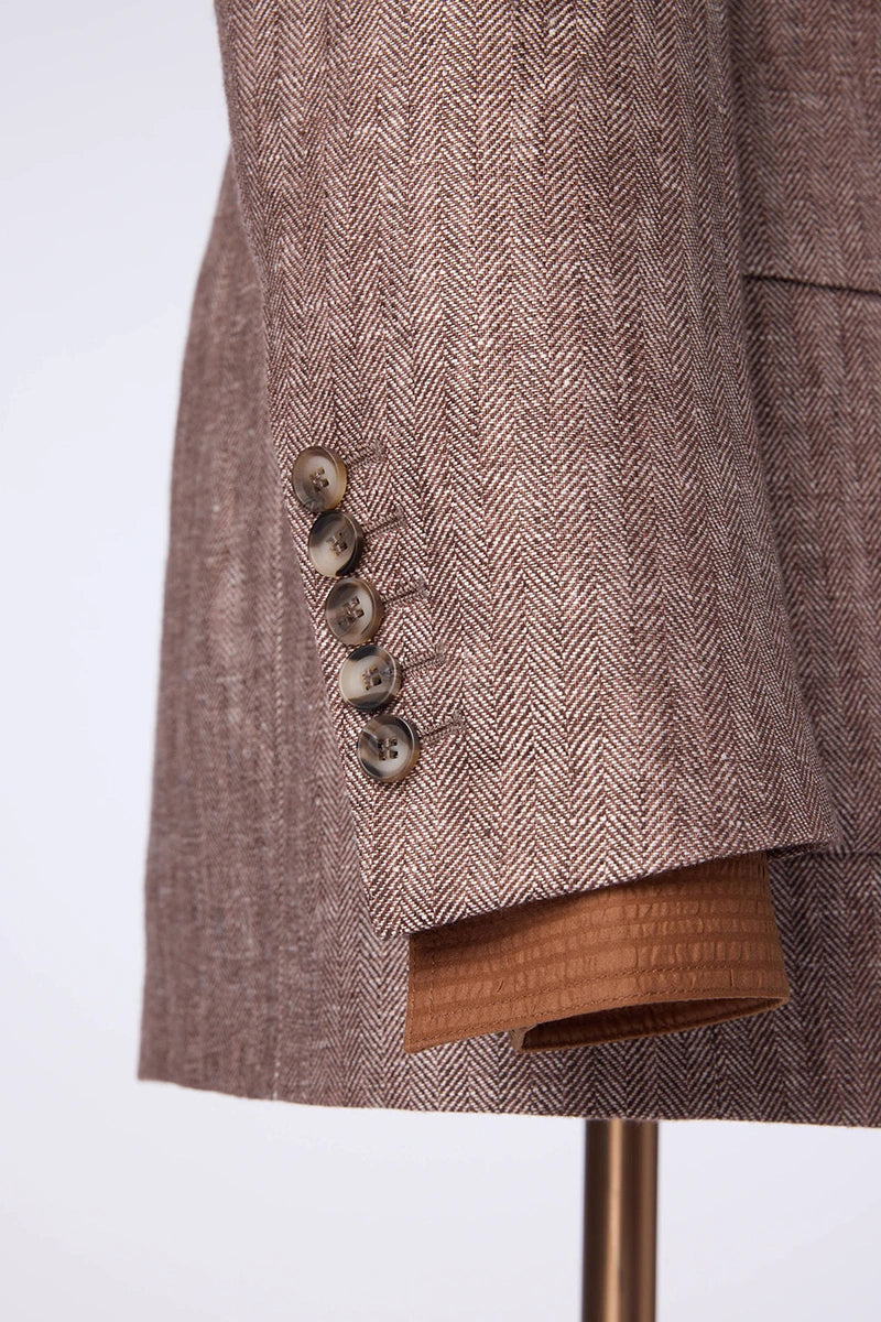 Men's Brown Linen Jacket and Fashion Shirt Made to Measure