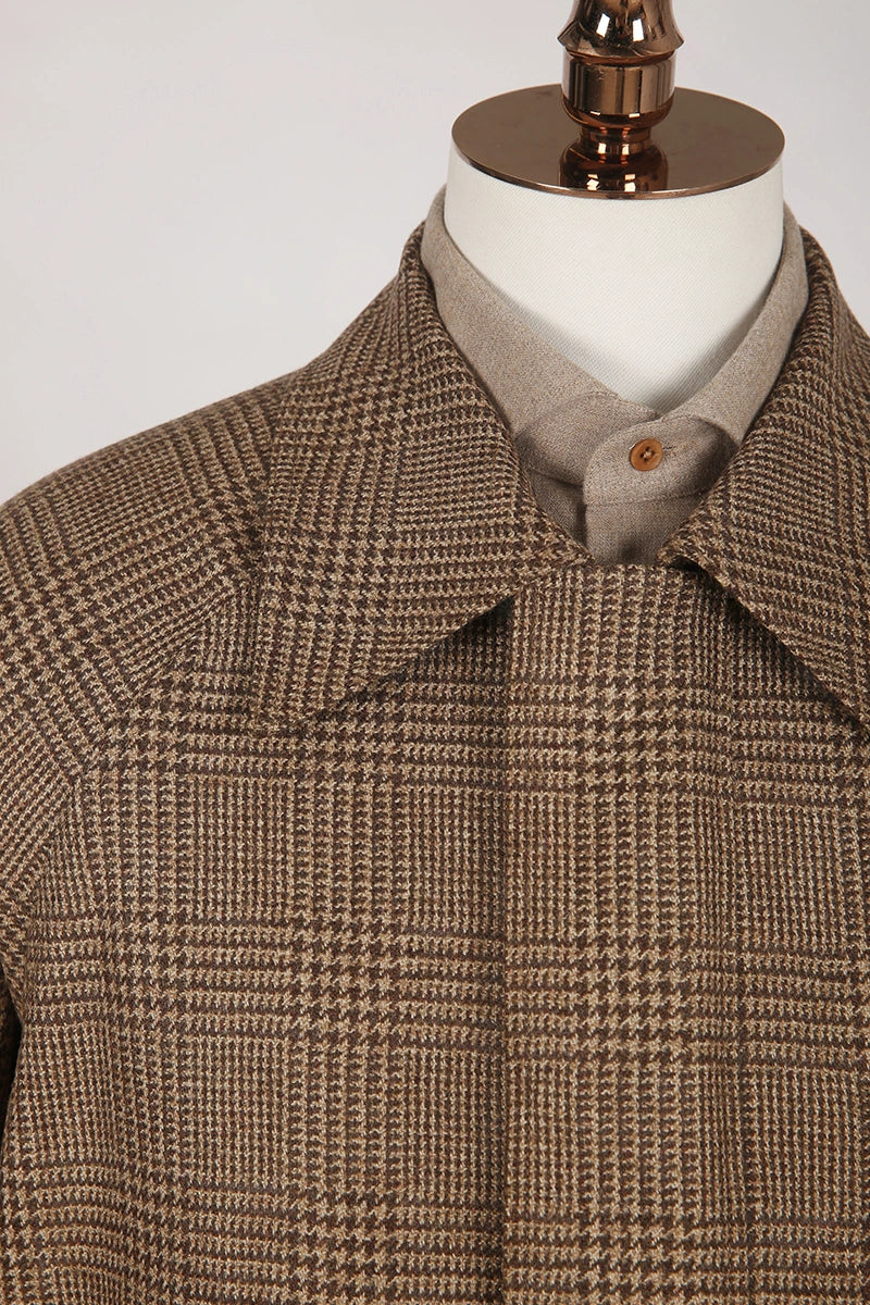 Men's Brown Plaid Casual Jacket Made to Measure
