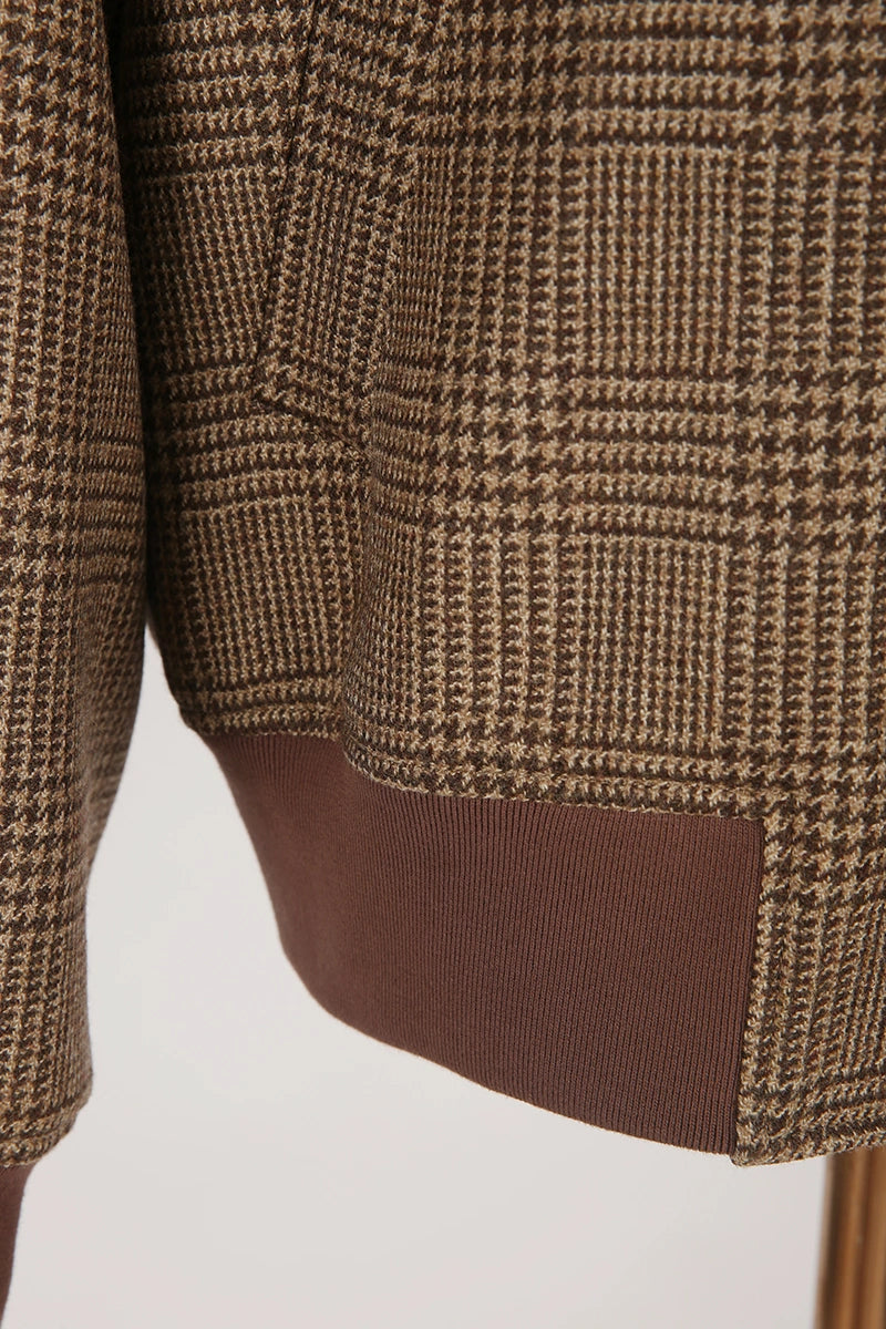 Men's Brown Plaid Casual Jacket Made to Measure