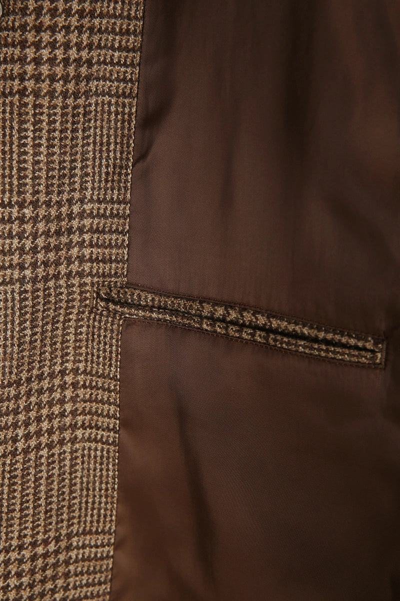 Men's Brown Plaid Casual Jacket Made to Measure