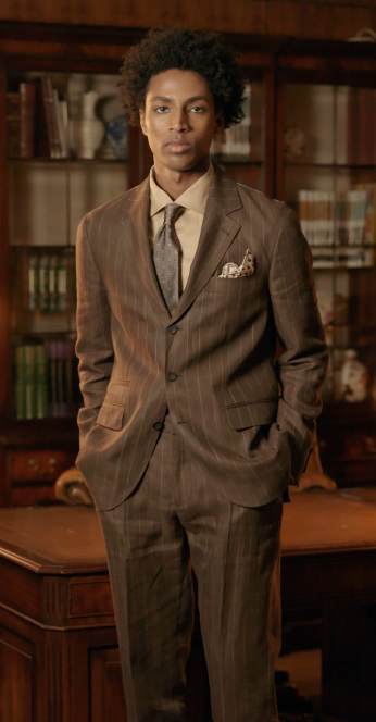 Men's Brown Linen Jacket and Trouser Made to Measure