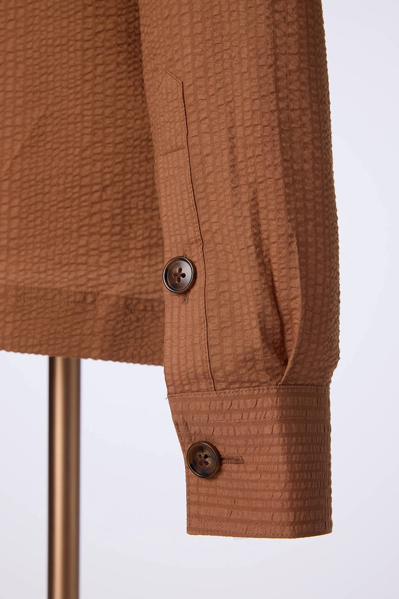 Men's Brown Linen Jacket and Fashion Shirt Made to Measure