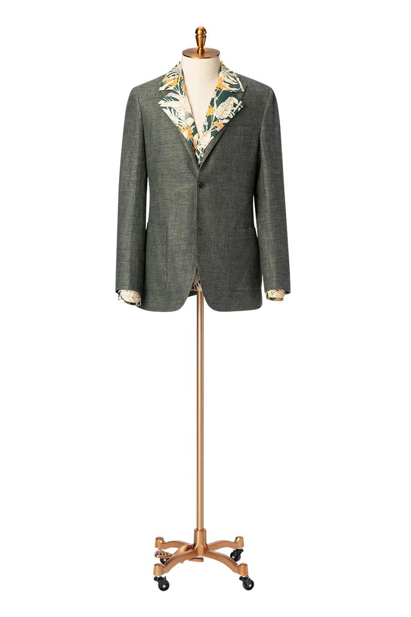 Men's Dark Green Jacket & White Trouser Made to Measure