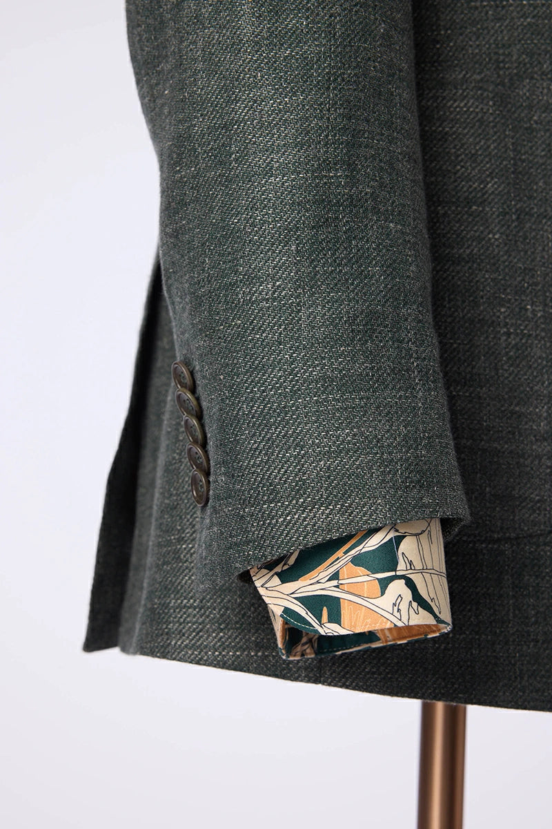 Men's Dark Green Jacket & White Trouser Made to Measure