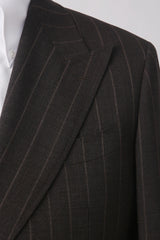 Men's Charcoal Striped Double Breasted Suit Made to Measure