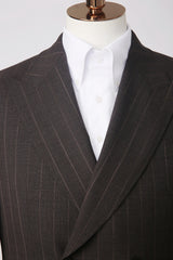 Men's Charcoal Striped Double Breasted Suit Made to Measure