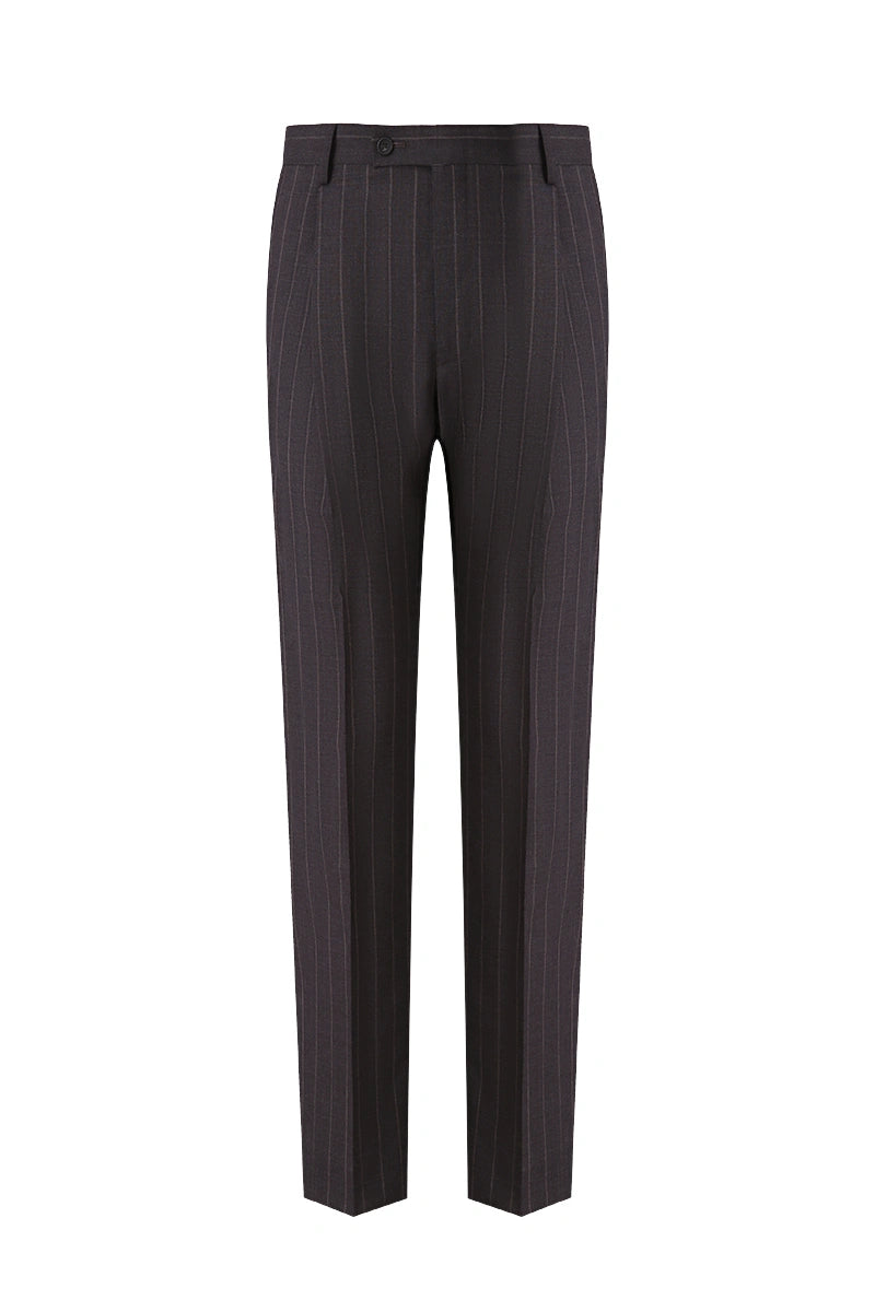Men's Charcoal Striped Double Breasted Suit Made to Measure