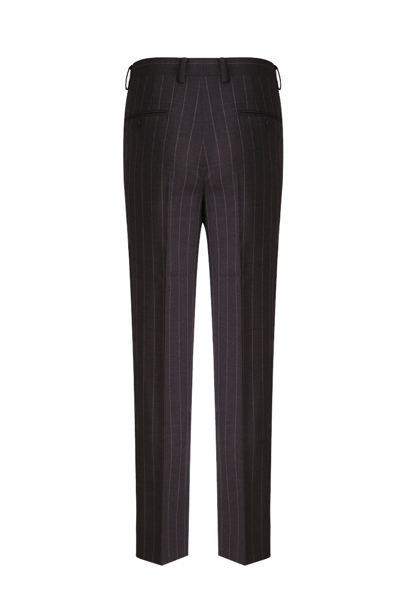 Men's Charcoal Striped Double Breasted Suit Made to Measure