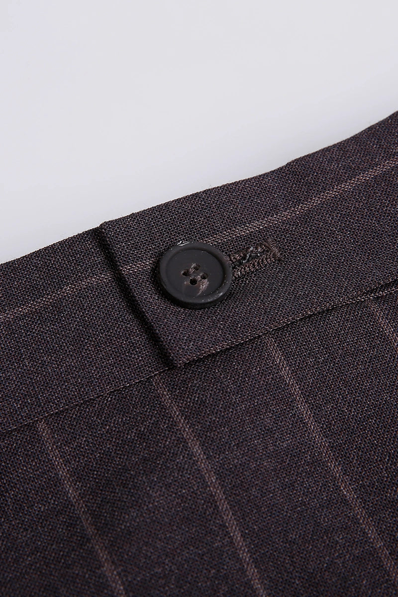 Men's Charcoal Striped Double Breasted Suit Made to Measure