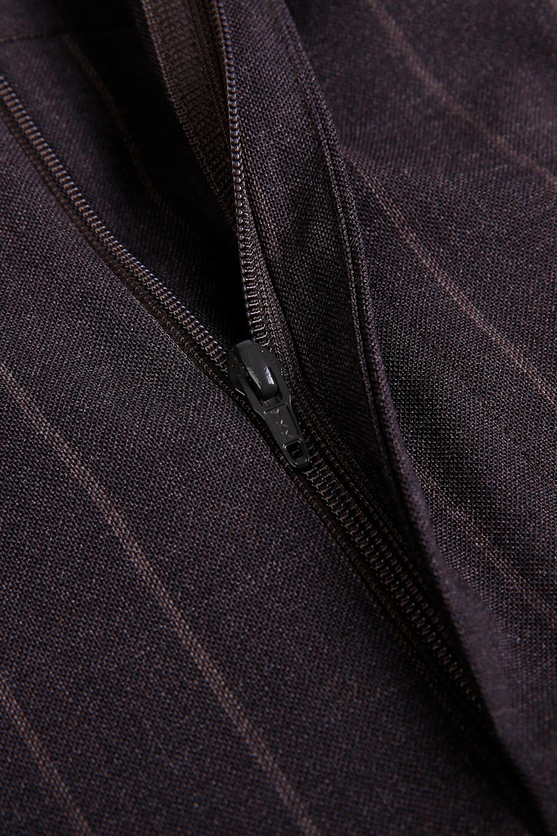 Men's Charcoal Striped Double Breasted Suit Made to Measure