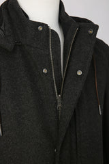 Men's Dark Gray Trench/ Over Coat Made to Measure