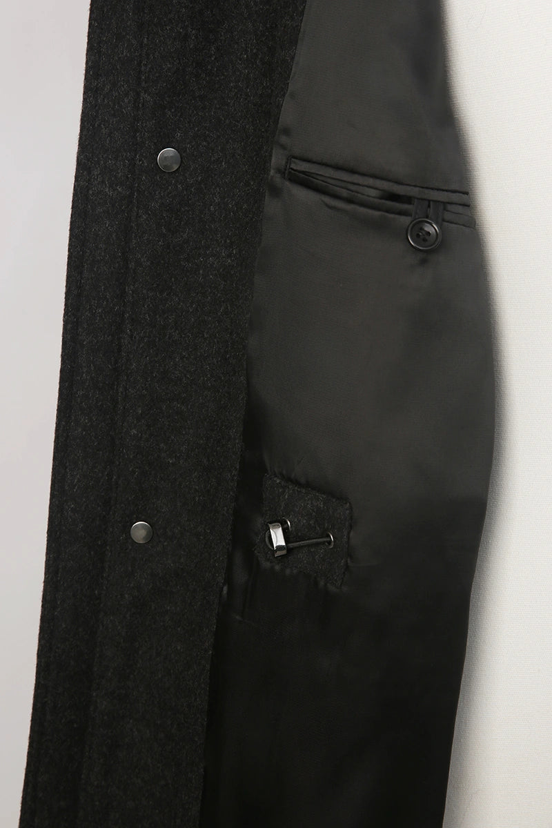 Men's Dark Gray Trench/ Over Coat Made to Measure