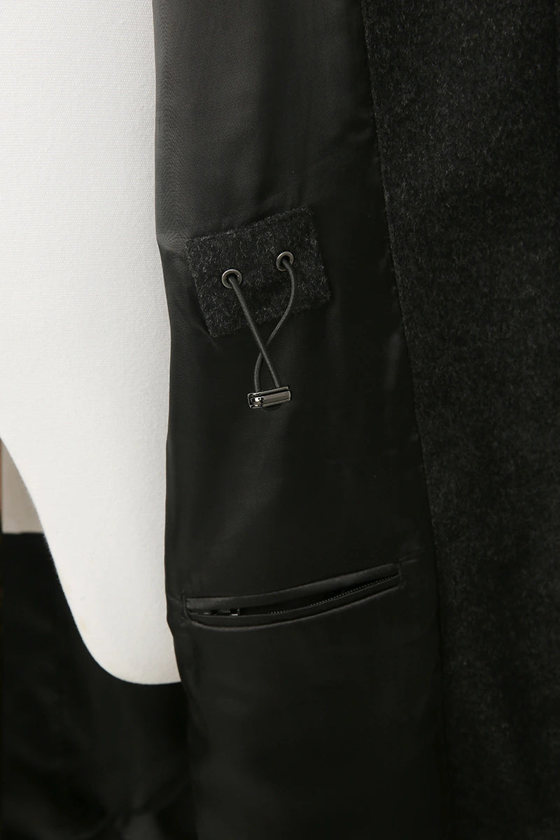 Men's Dark Gray Trench/ Over Coat Made to Measure