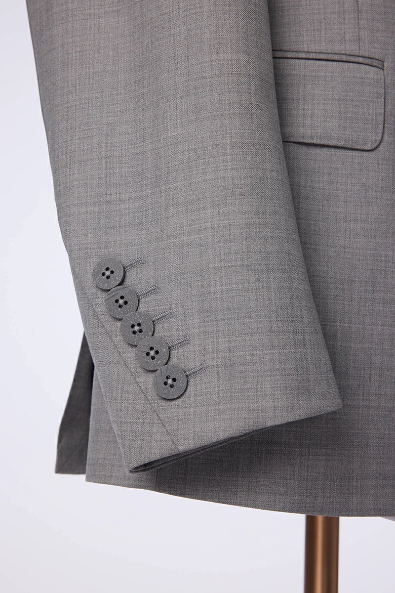 Men's Gray Double Breasted Suit Made to Measure