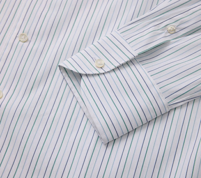 Men's Green Stripe Formal Shirt Made to Measure