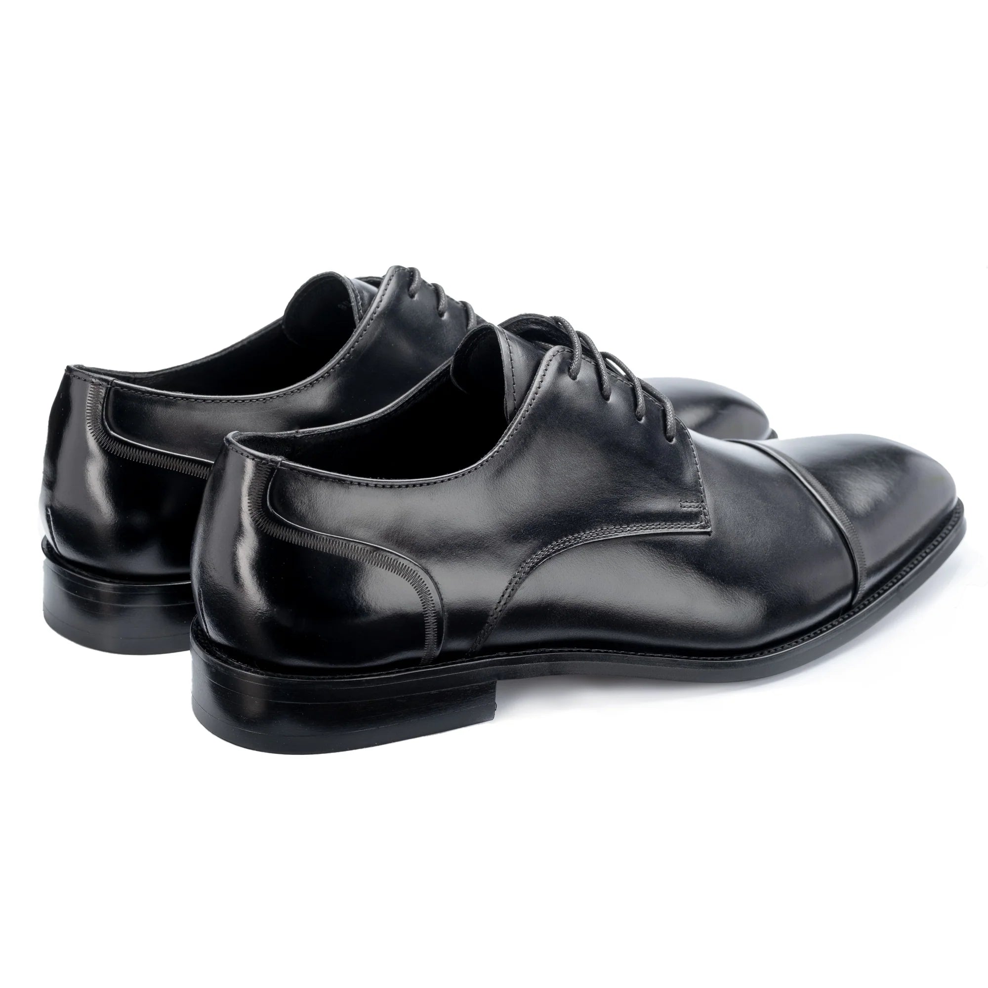 John White Mens Black Broad Derby Shoes - Barucci