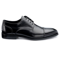 John White Mens Black Broad Derby Shoes - Barucci