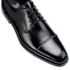 John White Mens Black Broad Derby Shoes - Barucci